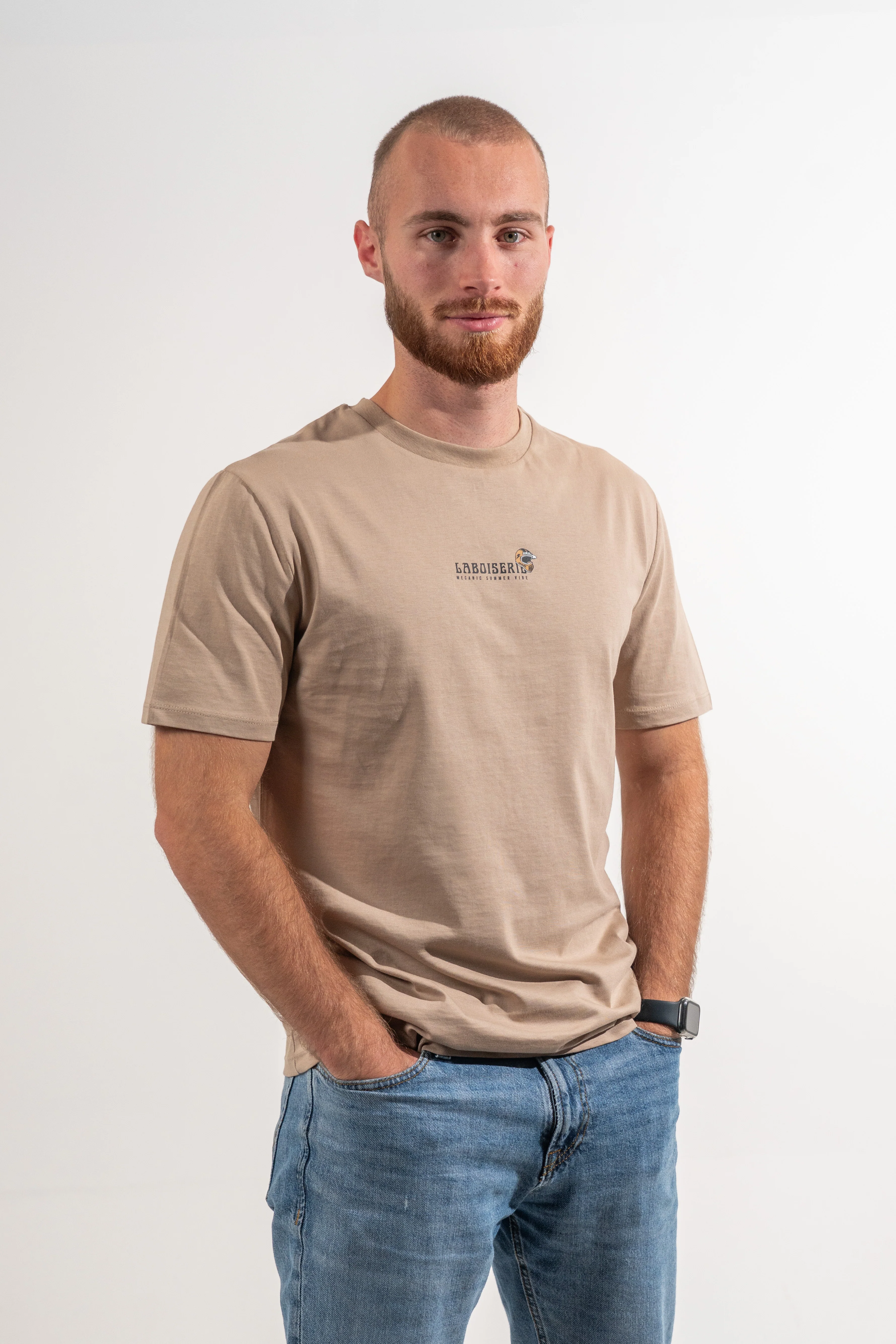 LE T-SHIRT BEIGE FONCÉ LABOISERIE MECANIC